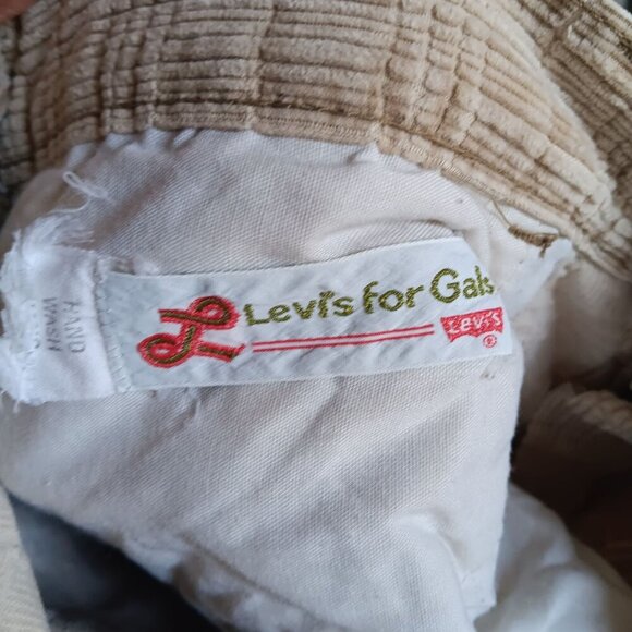 33x32 Vintage Big E 1970's Levis For Gals Corduroy Wide-Leg Bellbottom Pants - Picture 4 of 9